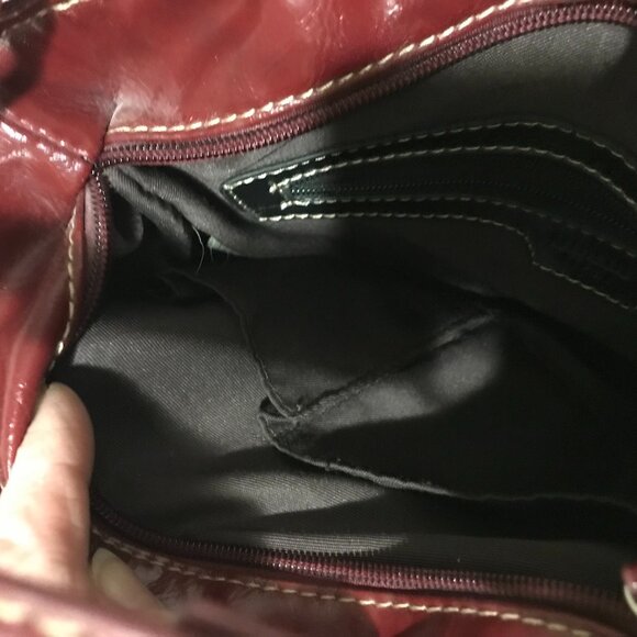 Minelli Ladies Burgundy Shoulder Bag - Picture 6 of 6